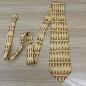 Neck Tie Men Yellow Butter Triangle Art Deco BARBARA BLANK Silk USA Made Vintage